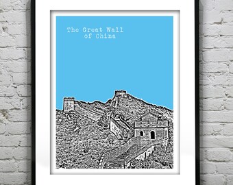 Great Wall of China Poster Landmark Art Print China