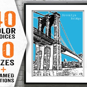 Brooklyn Bridge Poster Art Print New York Manhattan NYC Item T1912