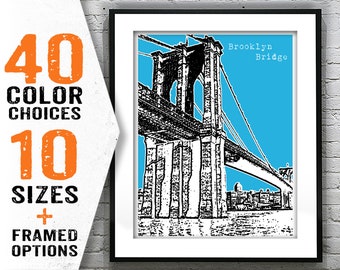 Brooklyn Bridge Poster Art Print New York Manhattan NYC Item T1912