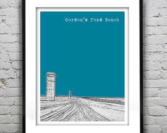 Gordon's Pond Beach Delaware Poster Art Print Skyline DE Item T2468