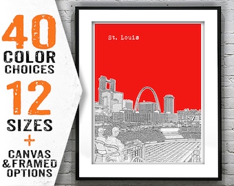 Custom St. Louis Poster City Skyline Arch Art Print Missouri Item T4568