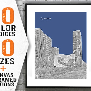 Queens New York Skyline Art Print New York City NY Item T2962