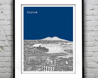 Naples Italy Skyline Poster Art Print