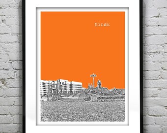 Minsk Belarus Poster Print Art Skyline Item T2637