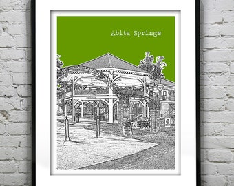 Abita Springs Louisiana Skyline Art Print Poster LA Item T4150