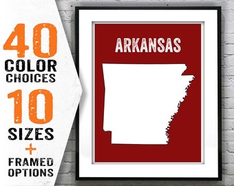 Arkansas State Art Print NY Item T1644