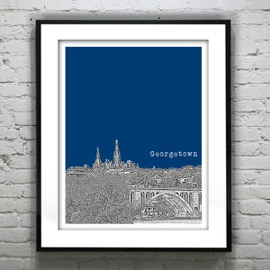 Georgetown Washington DC Skyline Poster Art Print Item T2452