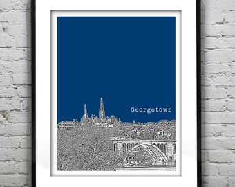 Georgetown Washington DC Skyline Poster Art Print Item T2452