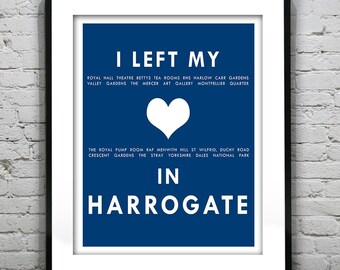 Harrogate North Yorkshire - I Left My Heart In Harrogate - Poster Art Print UK