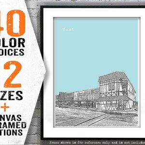 West (town of) Texas Poster City skyline Art Print Texas TX Item T4142