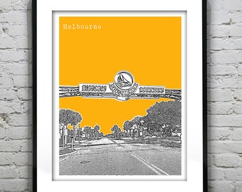 Melbourne Florida Poster Art Print FL Space Coast Brevard County