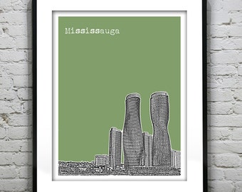 Mississauga Ontario Skyline Poster Art Print Canada