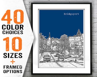 Bridgeport Skyline Poster Art Print West Virginia WV Item T1483