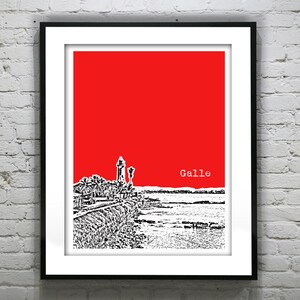 Galle Poster Art Print Skyline Galle Sri Lanka Lighthouse