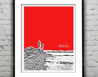 Galle Poster Art Print Skyline Galle Sri Lanka Lighthouse