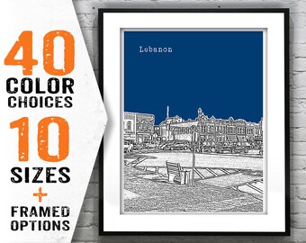 Lebanon Skyline Poster Art Print Tennessee TN Item T1470