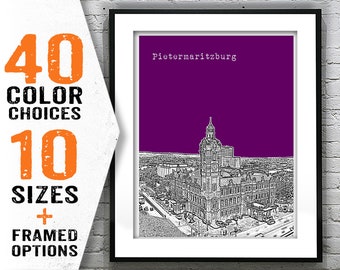 Pietermaritzburg South Africa Skyline Poster Art Print Item T2055