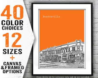 Bentonville Arkansas Poster Art Print Skyline AK Item T5142