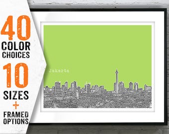 Jakarta Indonesia Skyline Poster Print Art Item S5063