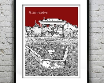 Winchendon MA City Skyline Poster Art Print Massachusetts Version 1