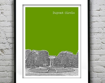 Dupont Circle Washington DC Skyline Poster Art Print Item T2215