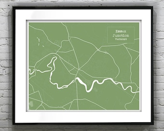 essex Junction Blueprint Map Poster Art Print Several Sizes Available Vermont VT Item T1088
