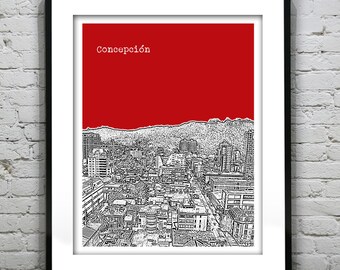 Concepción Chile Poster Print Skyline Art South America Version 1