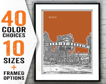 Norco California Poster Print Skyline Art CA Item T2017