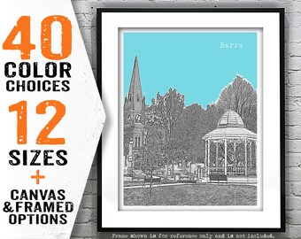 Barre VT Skyline Poster Art Print Vermont Item T4052
