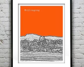 Wollongong Poster Australia Skyline Poster Print New South Wales Art Version 1