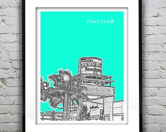Pearland Skyline Poster Art Print Texas TX