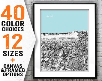 Bend Oregon Poster Print Art Skyline Item T4477