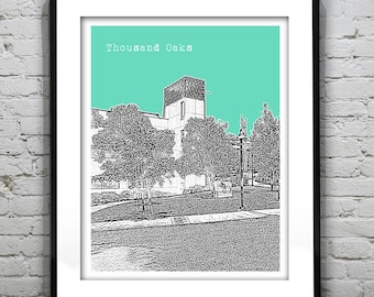 Thousand Oaks California Poster Print Skyline Art CA Item T1288
