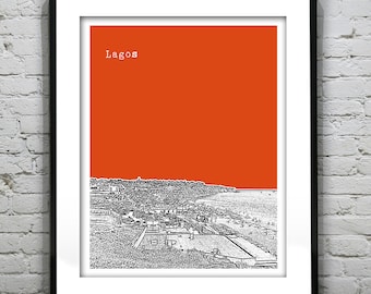 Lagos Portugal Poster Art Print City Skyline Version 1