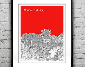 Sleepy Hollow New York Skyline Poster Art Print NY Item T4508