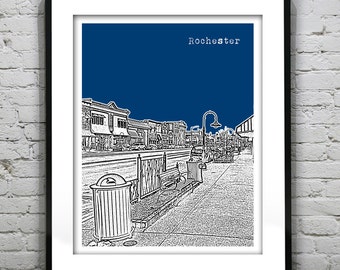 Rochester Michigan Skyline Art Print Poster MI Item T4880