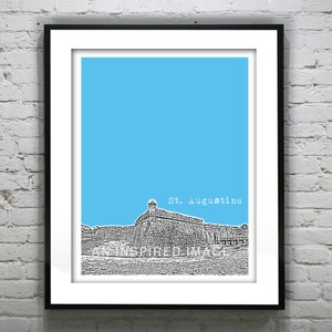 St. Augustine Poster Art Print  Castillo de San Marcos Florida FL Item T1198
