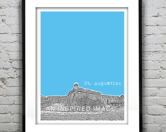 St. Augustine Poster Art Print  Castillo de San Marcos Florida FL Item T1198