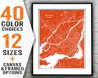 Montreal Canada Blueprint Map Portrait Poster Art Print Item T 2849