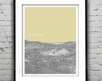 Tehachapi Loop CA Skyline Poster Art Print California