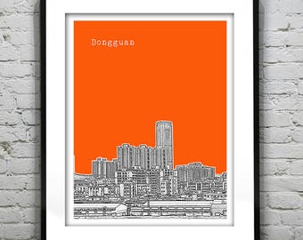 Dongguan China Poster Print Art City Skyline Version 1