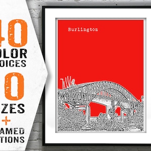 Burlington Ontario Skyline Art Print Poster Canada Item T1397