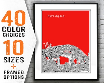 Burlington Ontario Skyline Art Print Poster Canada Item T1397