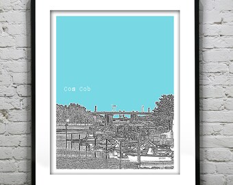 Cos Cob Connecticut Poster Print Art Skyline CT version 1