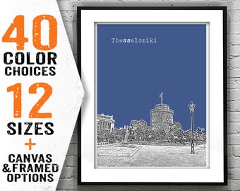Thessaloniki Greece City Skyline Poster Art Print Item T2861