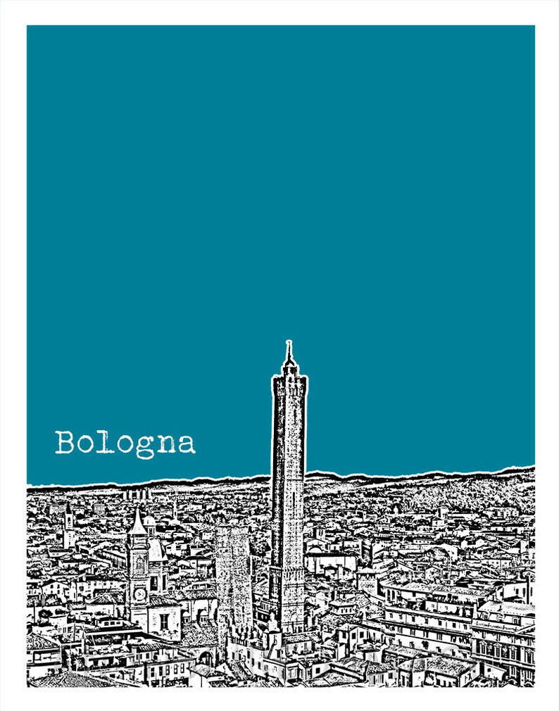 Bologna Italy City Skyline Poster Art Print Europe image 2