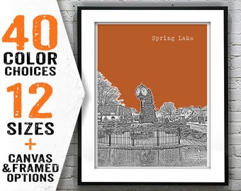 Spring Lake New Jersey Poster Print Art NJ Skyline Item T2170