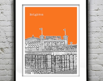 Brighton Pier Skyline Poster Art Print Britain England UK Item T2816