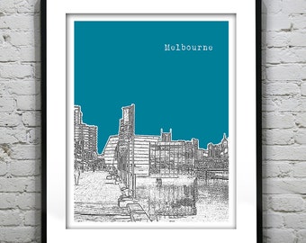 Melbourne Skyline Poster Art Print Victoria Australia Item T4402