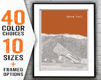 Estes Park Skyline Poster Art Print Colorado CO Item T2120